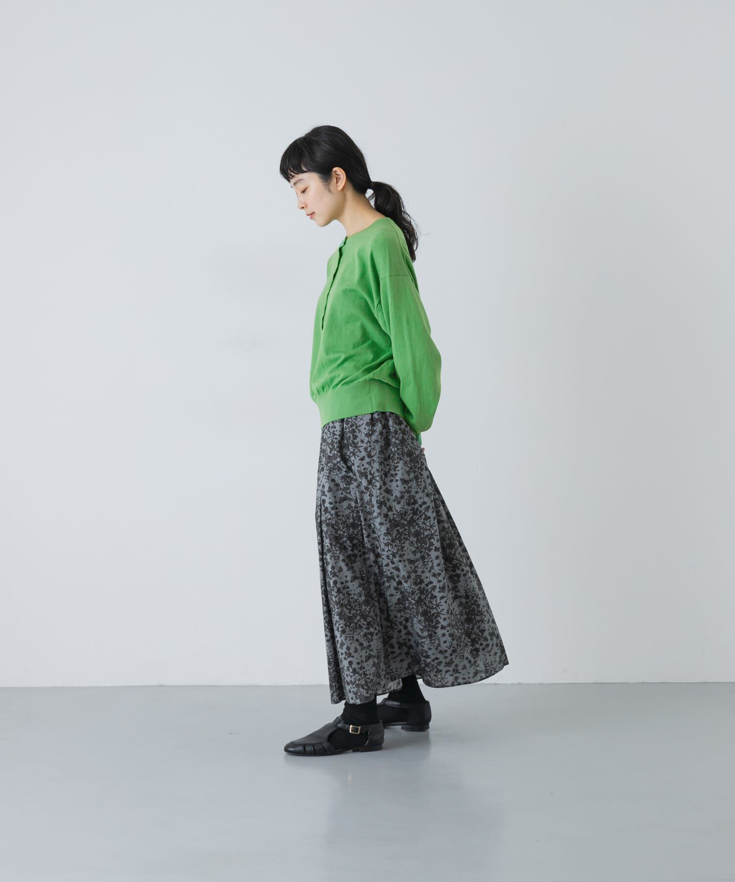 かぐれ「コットンカシミヤヘンリーネックニット」|ニット・セーター|