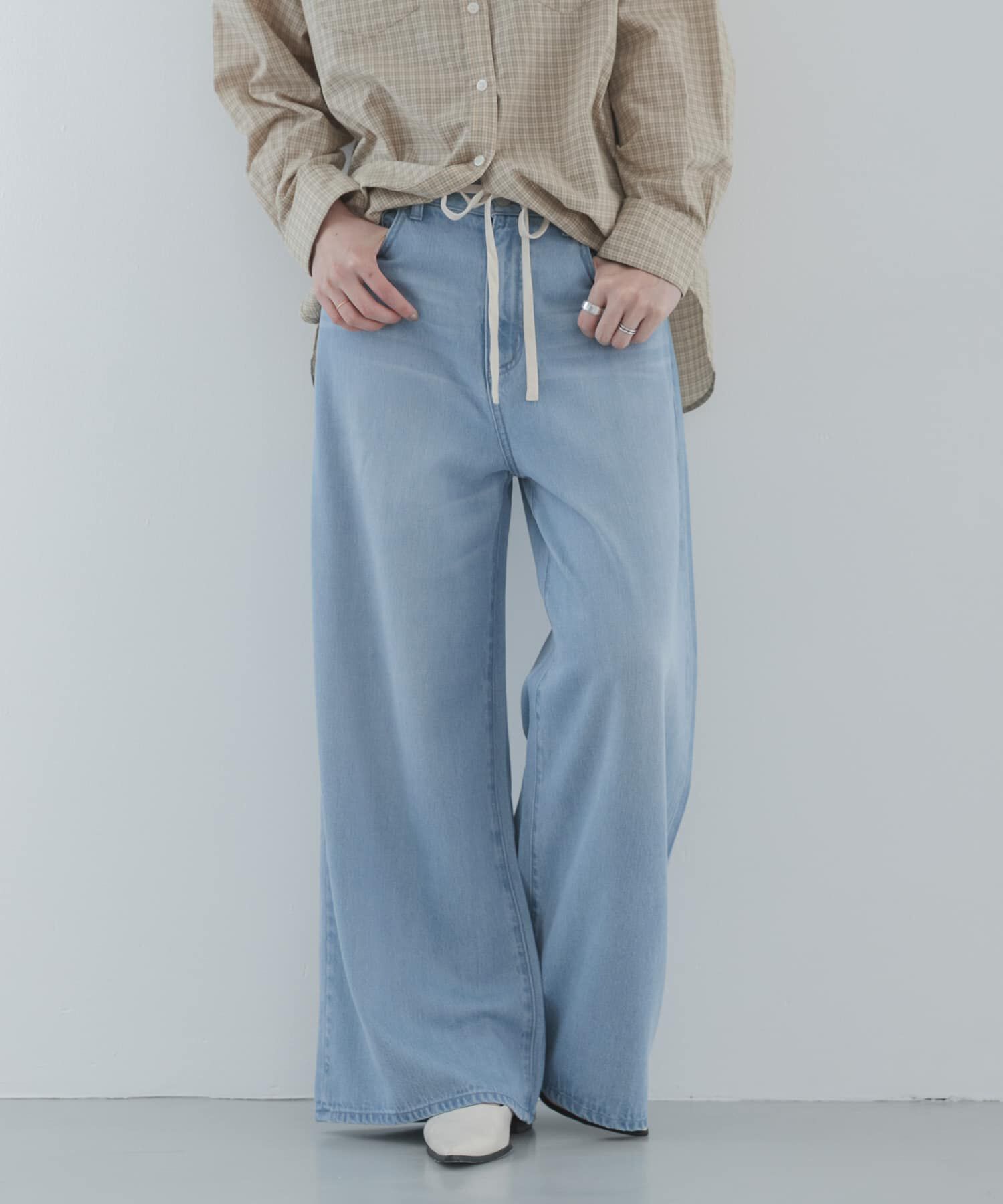 Sonny Label 「リヨセルコットンドロストワイドデニム」|デニム|ライトインディゴブル