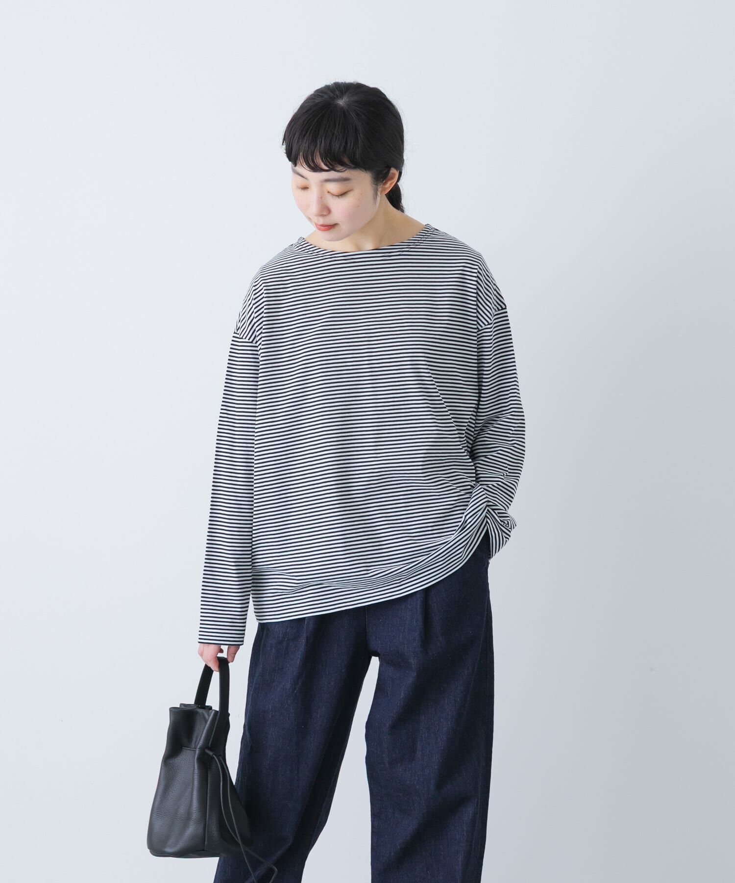 かぐれ「ハイツイストボーダーカットソー」|Tシャツ・カットソー|