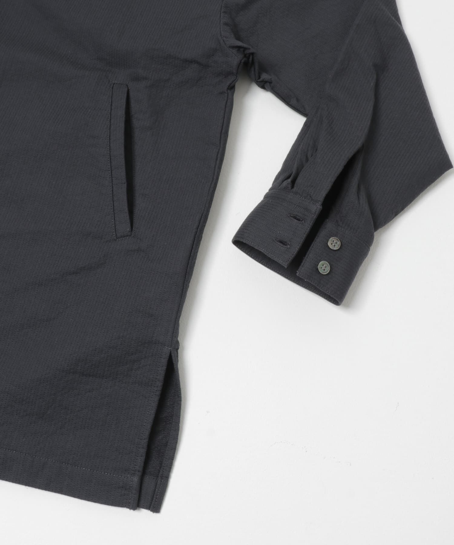 かぐれ「コットンドビージャケット」|ノーカラーコート|