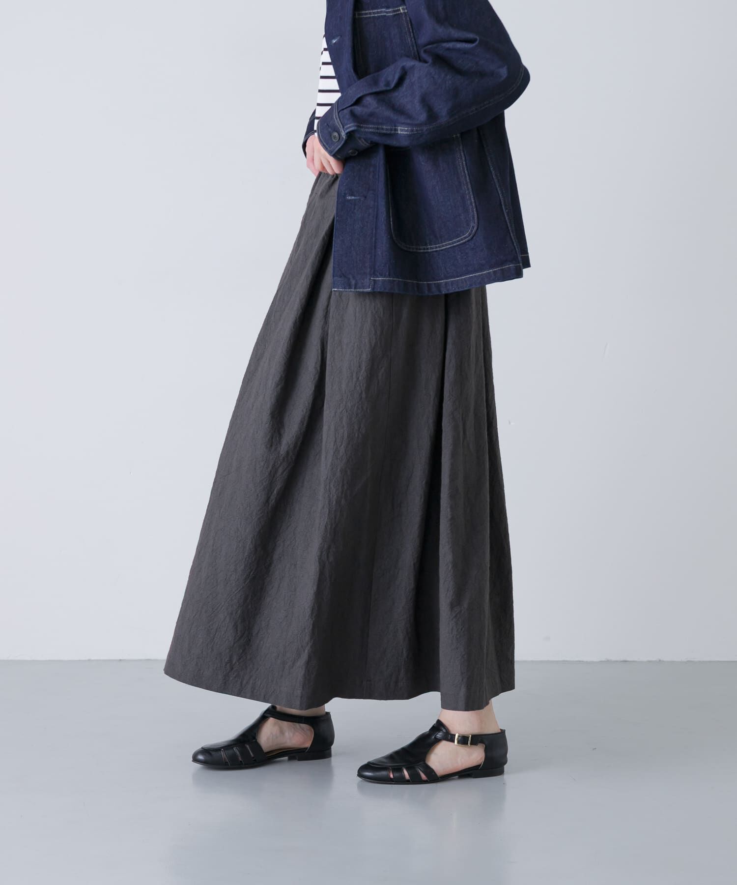 かぐれ「リネンコットンタックスカート」|スカート|