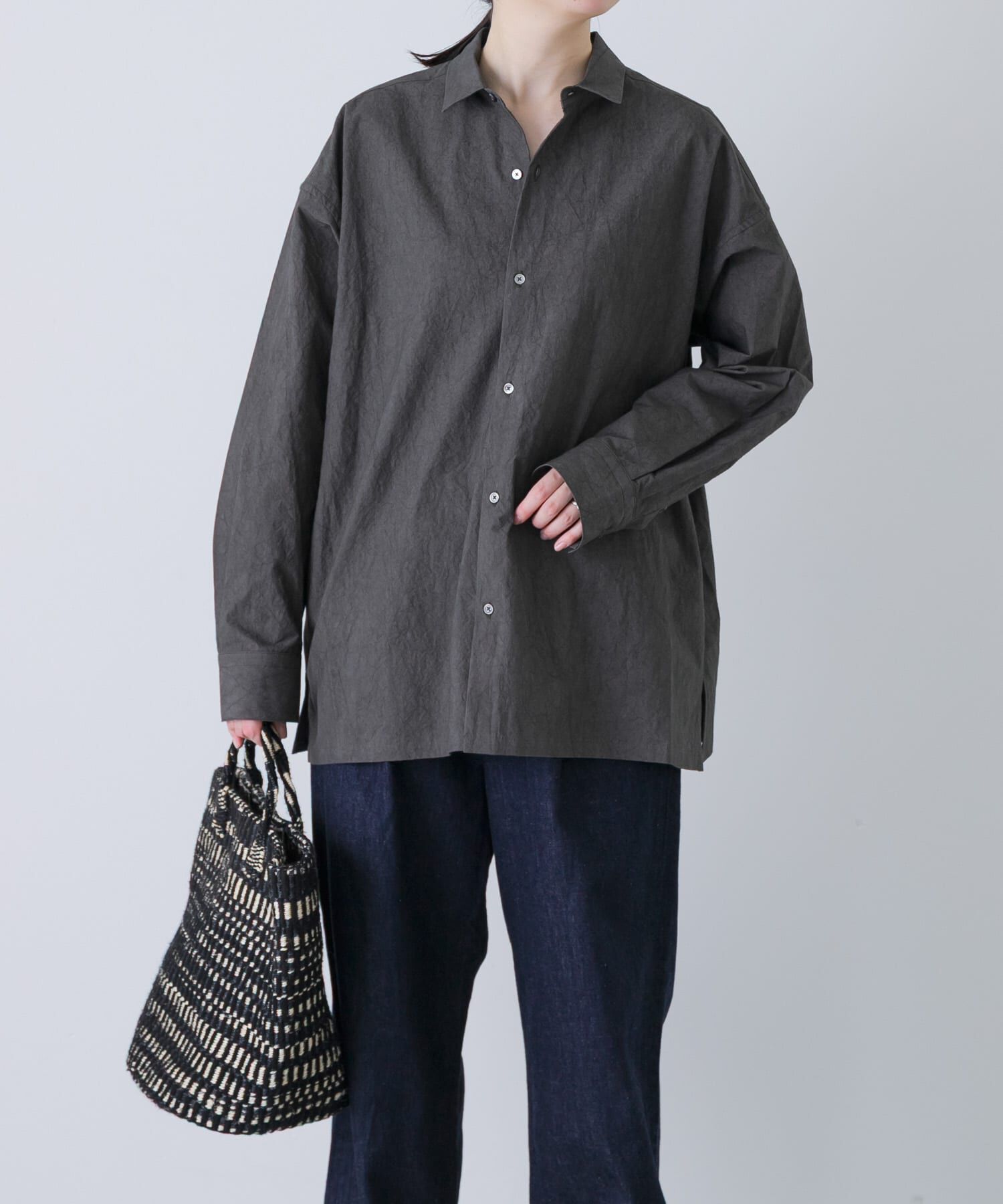 かぐれ「『ユニセックス』コットンレギュラーカラーボックスシャツ」|シャツ・ブラウス|