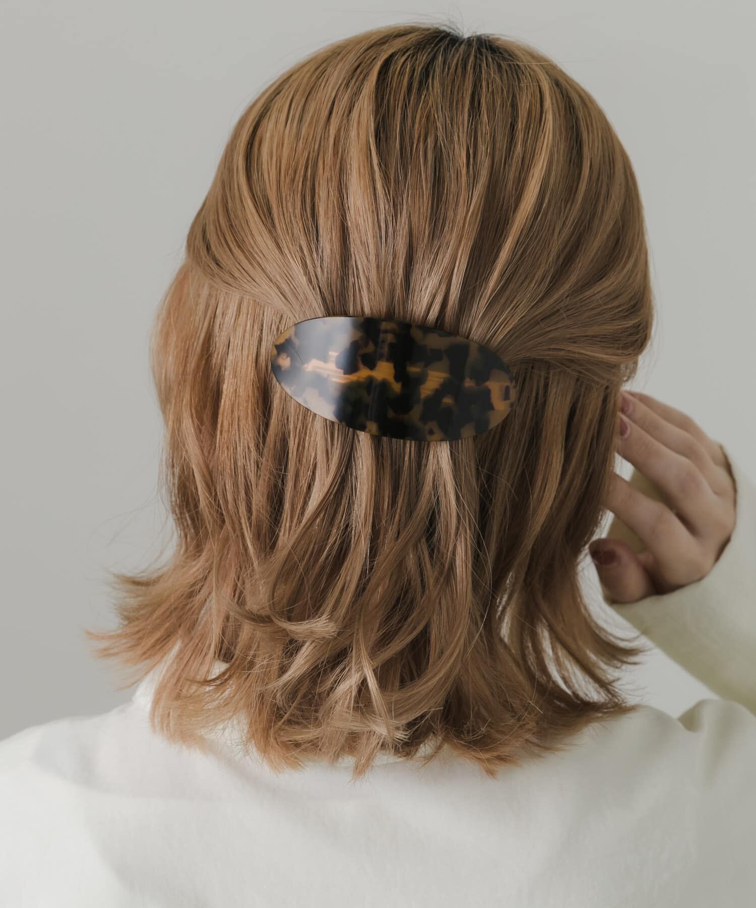 SMELLY「ワイドオーバルバレッタ」|その他|ライトブラウン