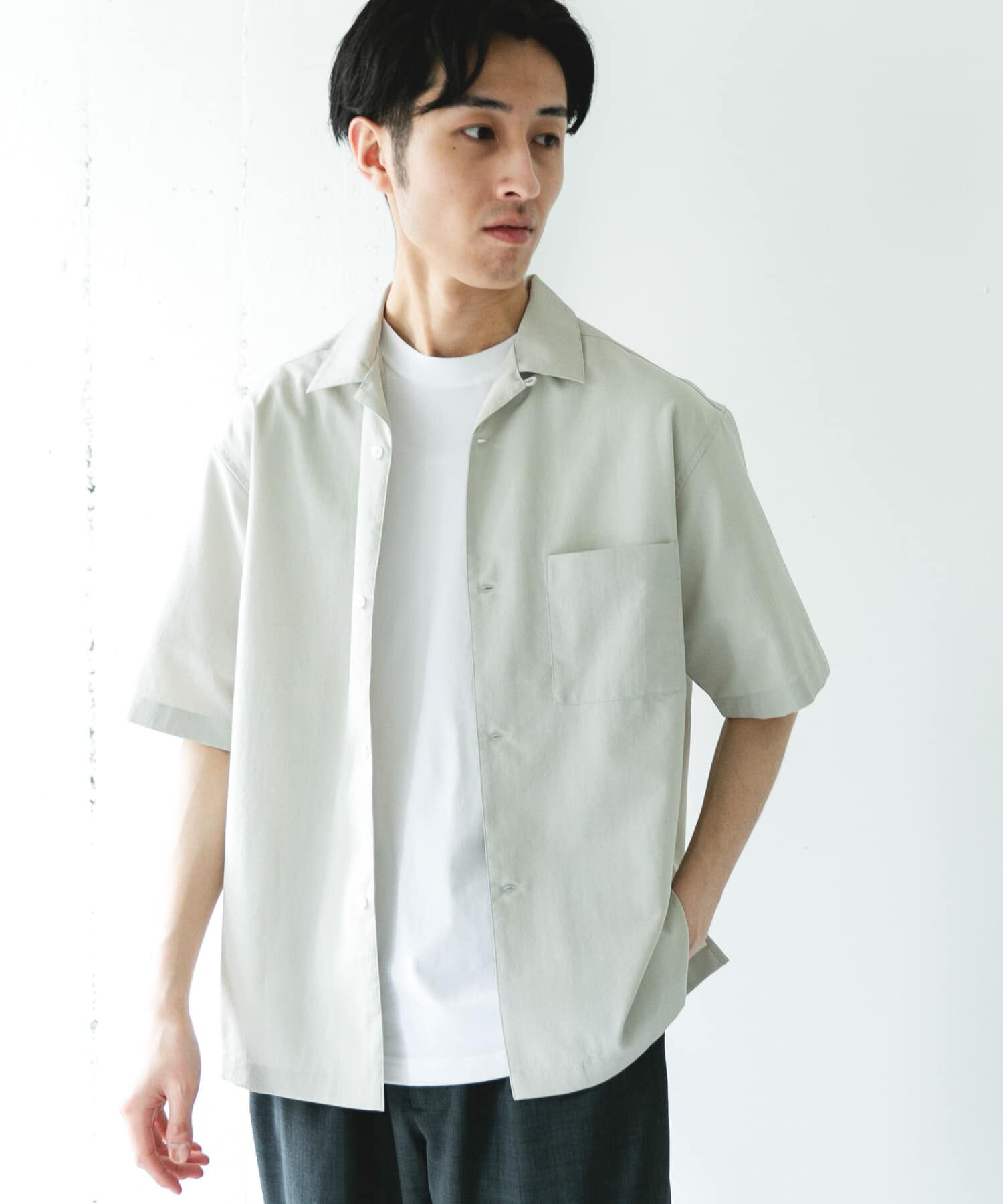 URBAN RESEARCH DOORS「クイックドライ オープンカラーショートスリーブシャツ」|シャツ・ブラウス|