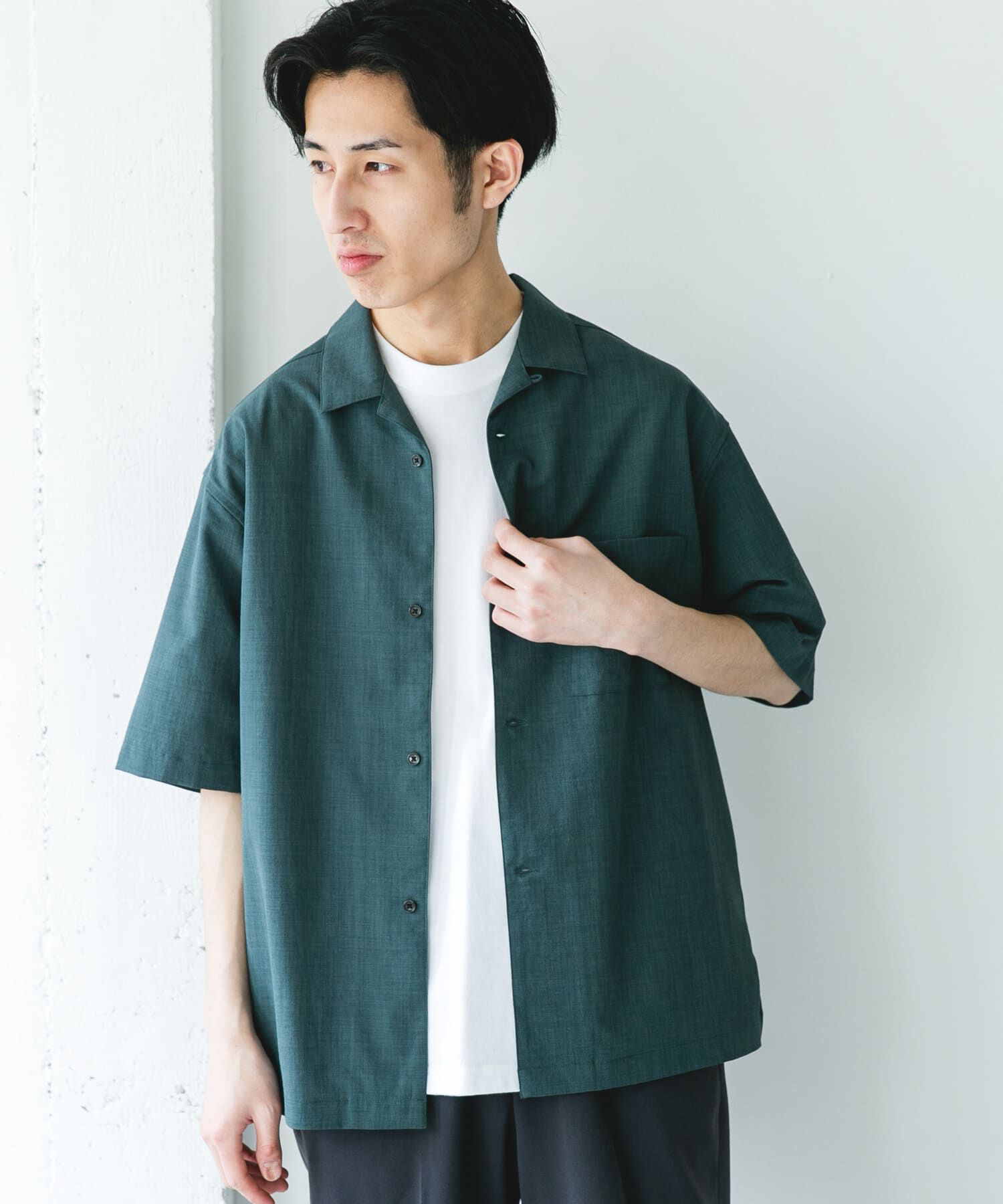 URBAN RESEARCH DOORS「クイックドライ オープンカラーショートスリーブシャツ」|シャツ・ブラウス|