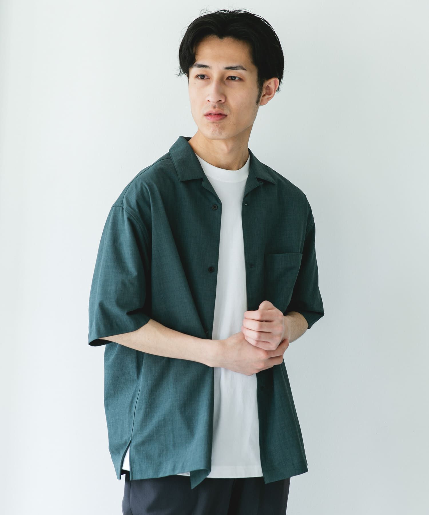 URBAN RESEARCH DOORS「クイックドライ オープンカラーショートスリーブシャツ」|シャツ・ブラウス|