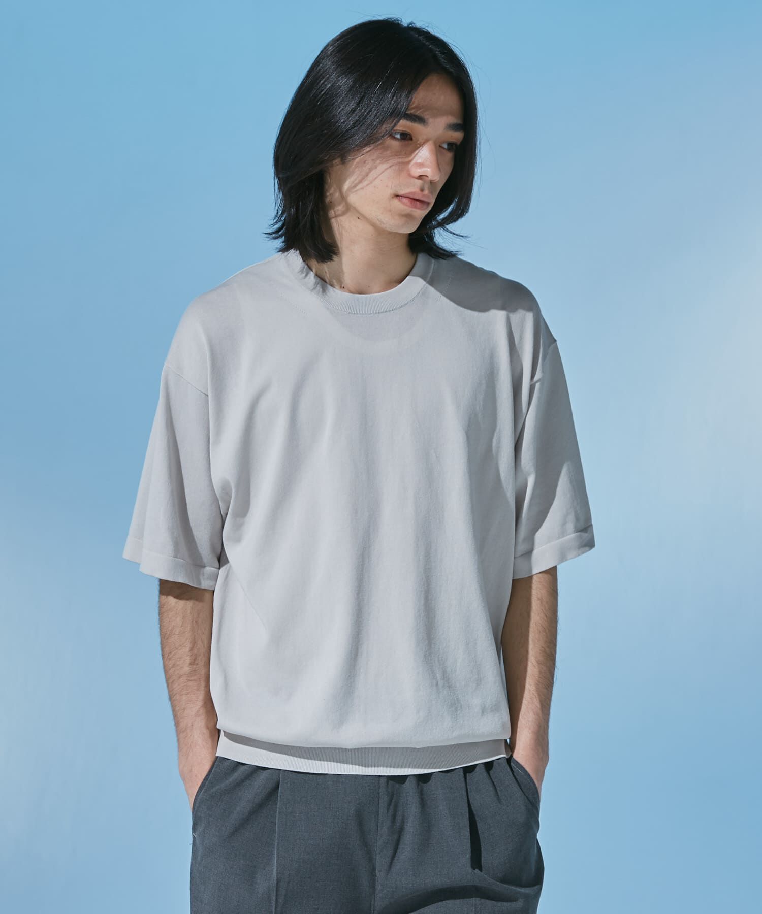 URBAN RESEARCH DOORS「『UR TECH』サマシェア クルーネックニット」|ニット・セーター|