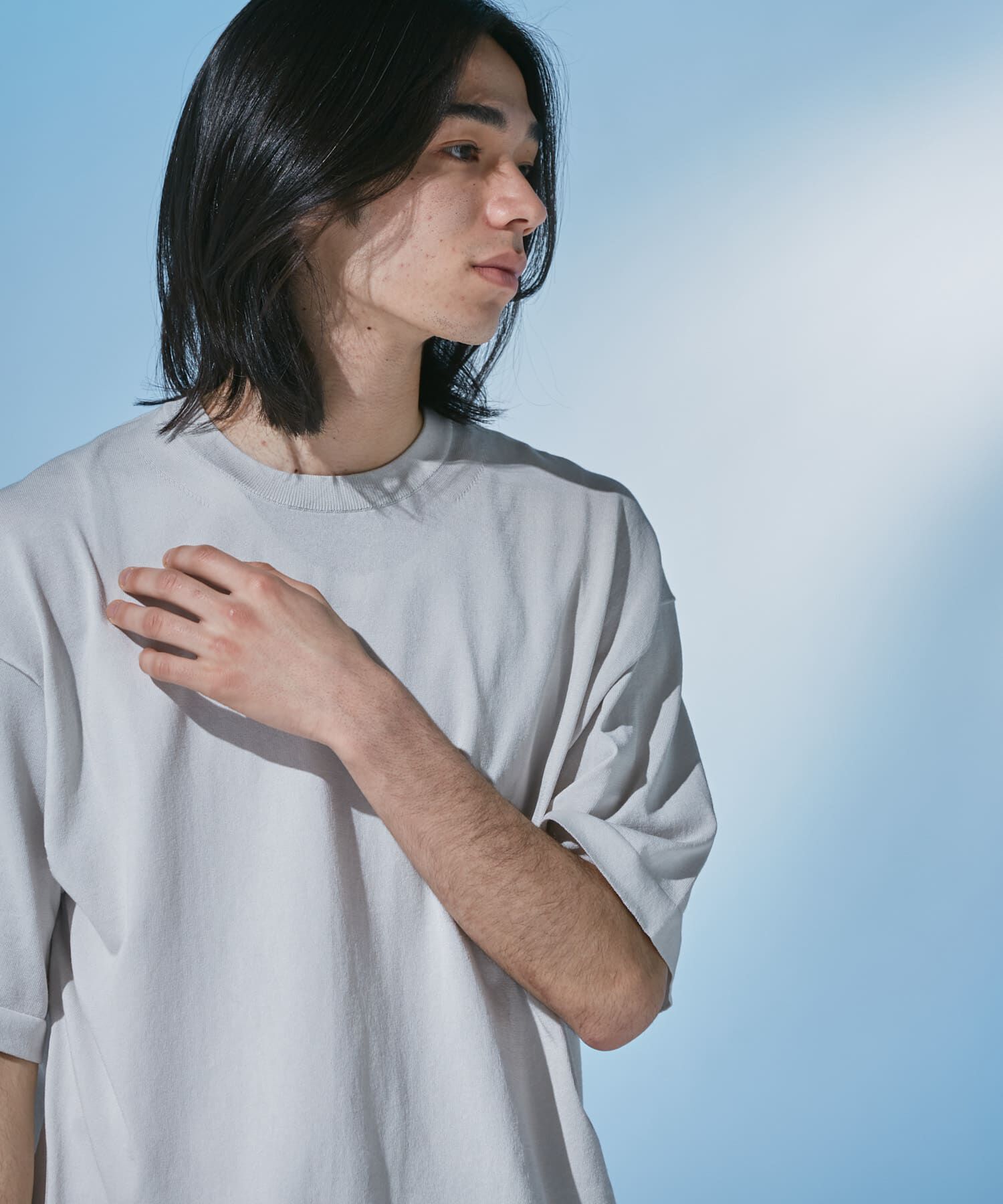 URBAN RESEARCH DOORS「『UR TECH』サマシェア クルーネックニット」|ニット・セーター|