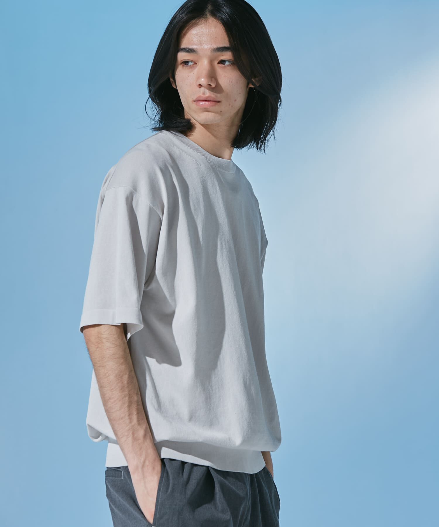 URBAN RESEARCH DOORS「『UR TECH』サマシェア クルーネックニット」|ニット・セーター|