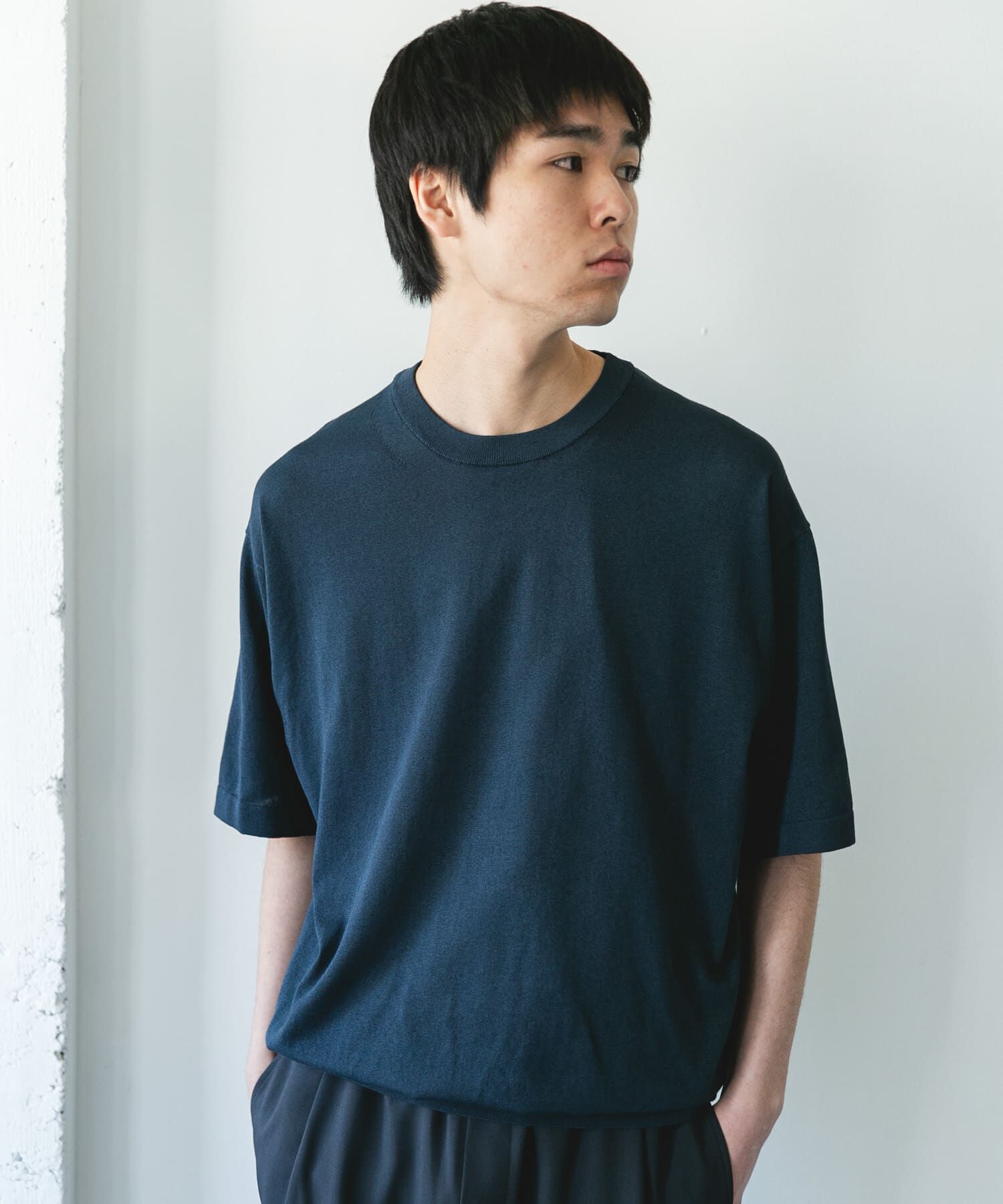 URBAN RESEARCH DOORS「『UR TECH』サマシェア クルーネックニット」|ニット・セーター|