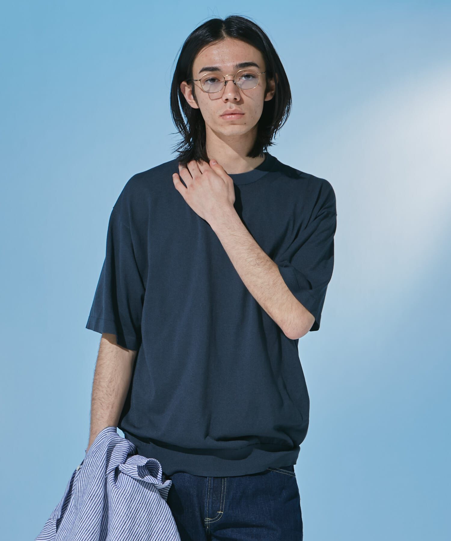 URBAN RESEARCH DOORS「『UR TECH』サマシェア クルーネックニット」|ニット・セーター|