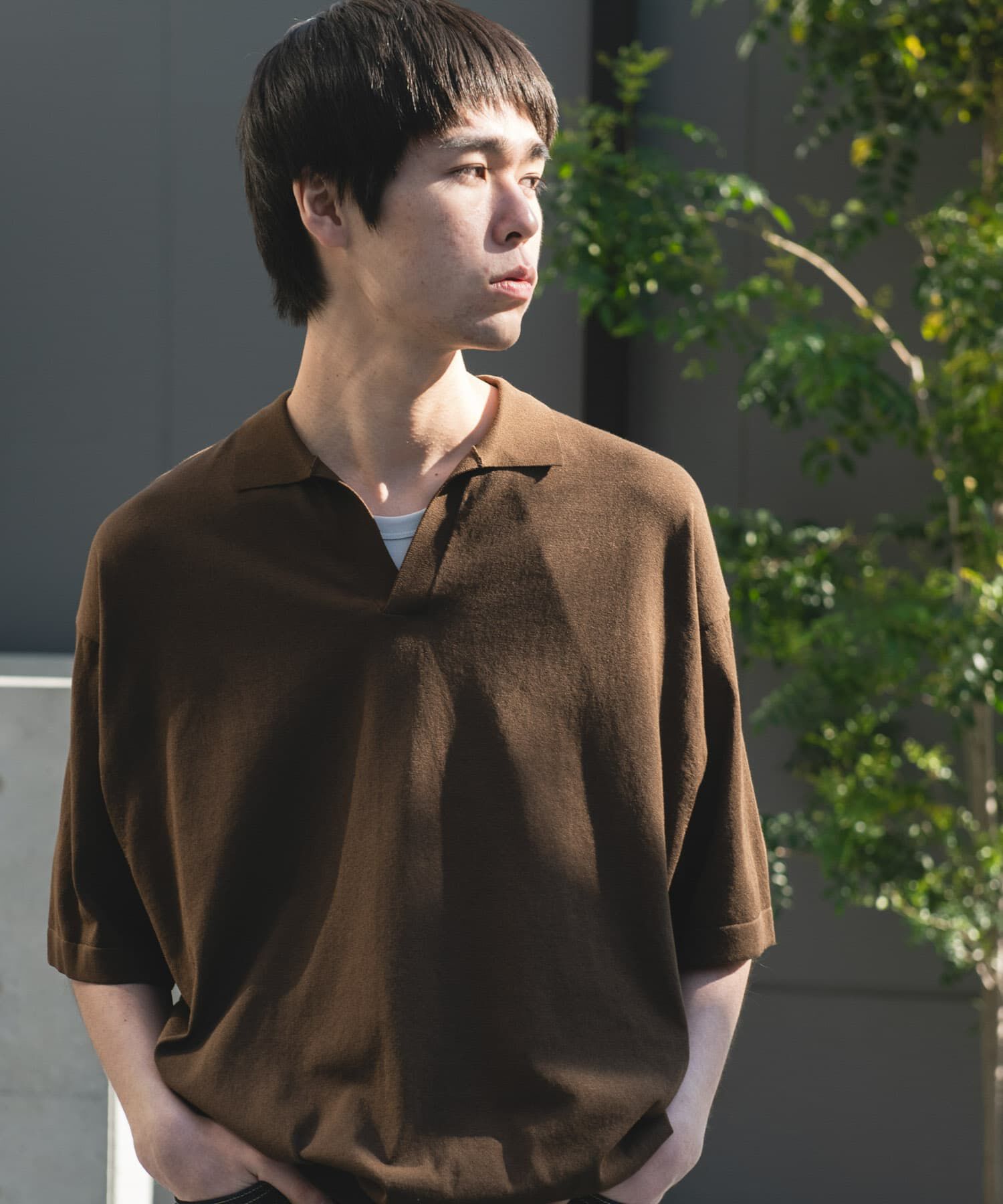 URBAN RESEARCH DOORS「『UR TECH』サマシェア スキッパーニット」|ニット・セーター|