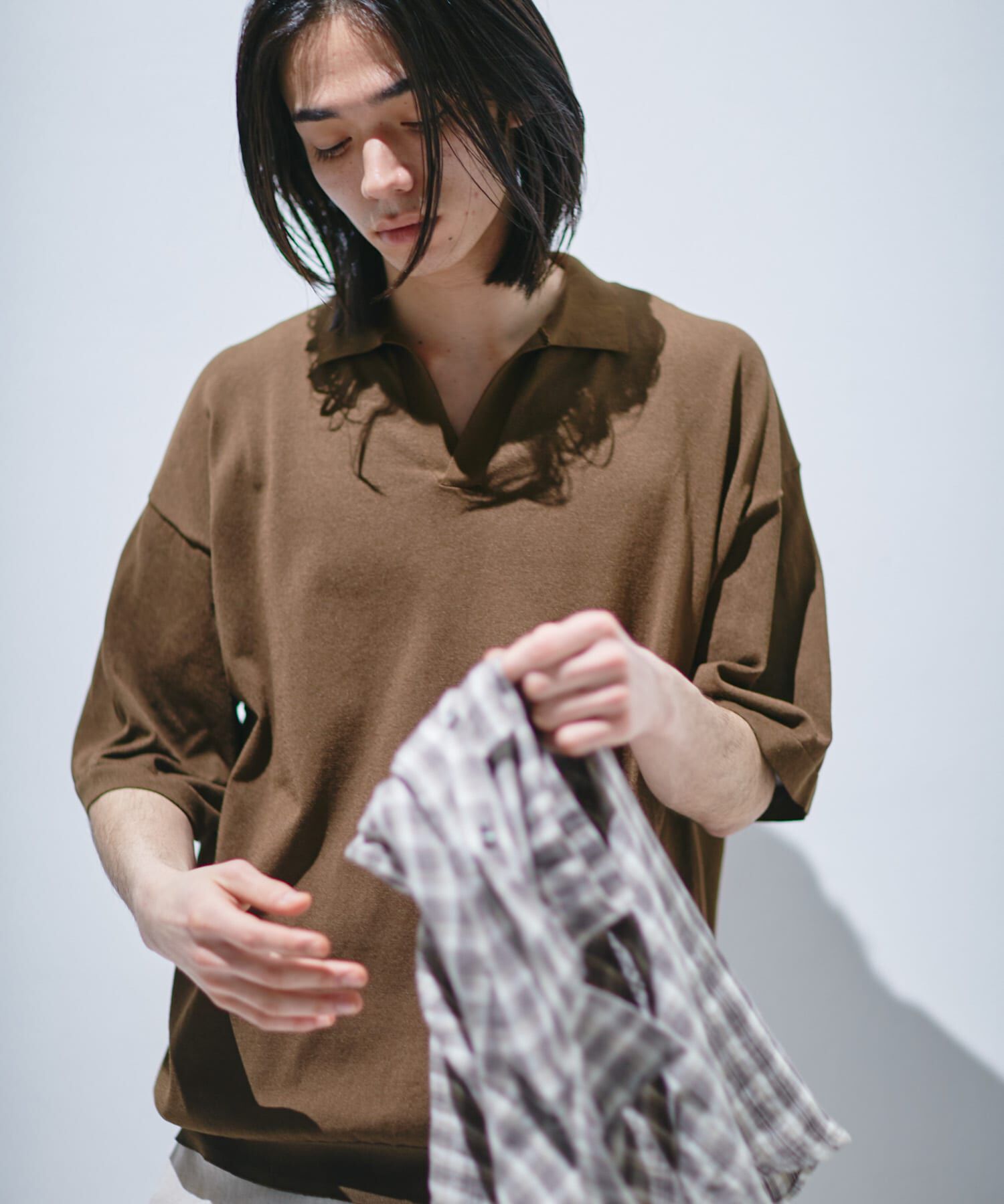 URBAN RESEARCH DOORS「『UR TECH』サマシェア スキッパーニット」|ニット・セーター|