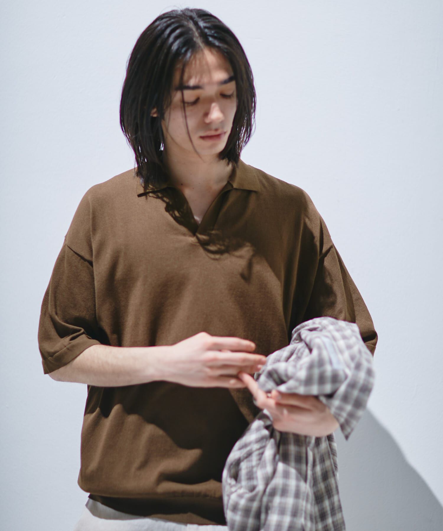 URBAN RESEARCH DOORS「『UR TECH』サマシェア スキッパーニット」|ニット・セーター|