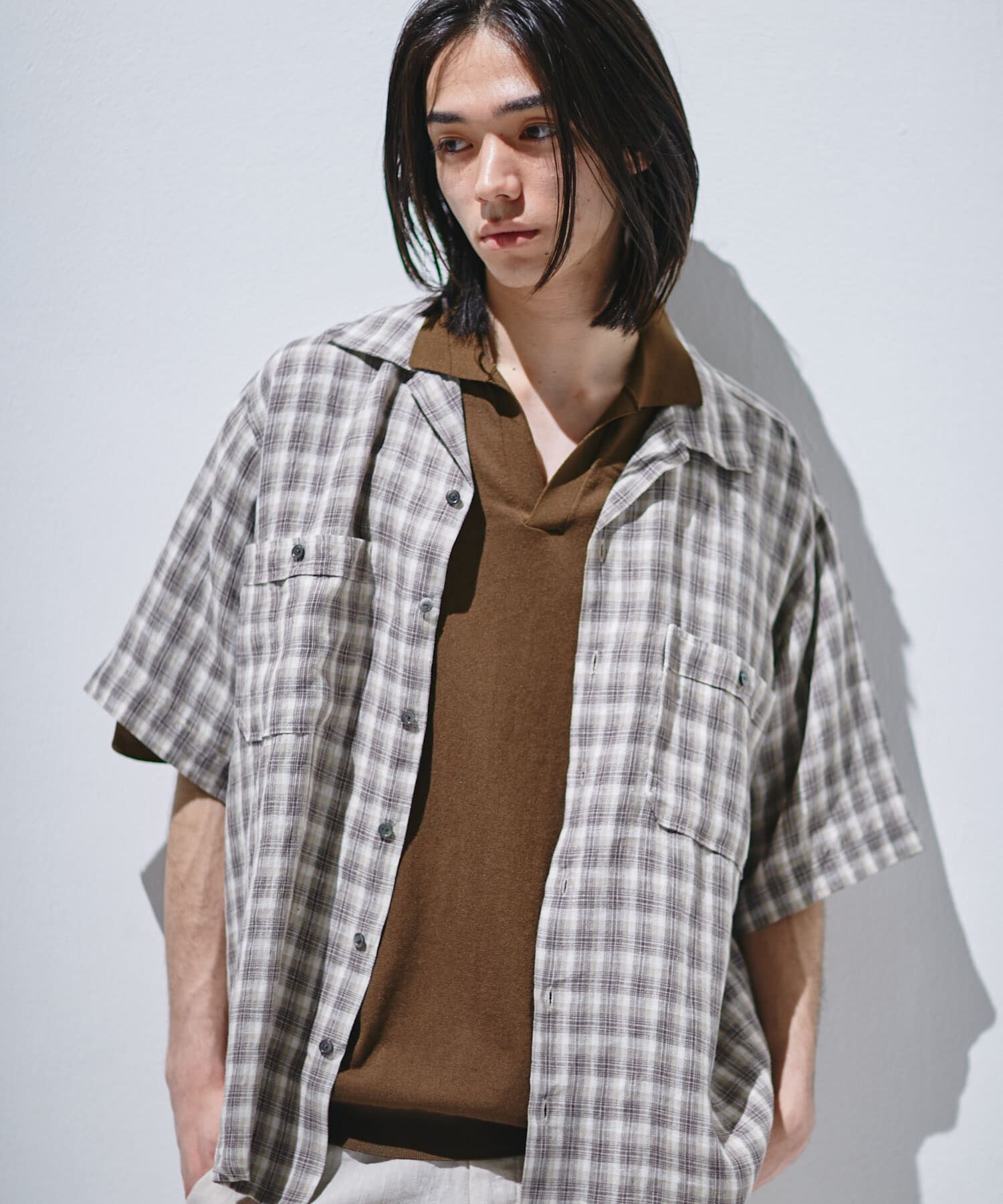 URBAN RESEARCH DOORS「『UR TECH』サマシェア スキッパーニット」|ニット・セーター|