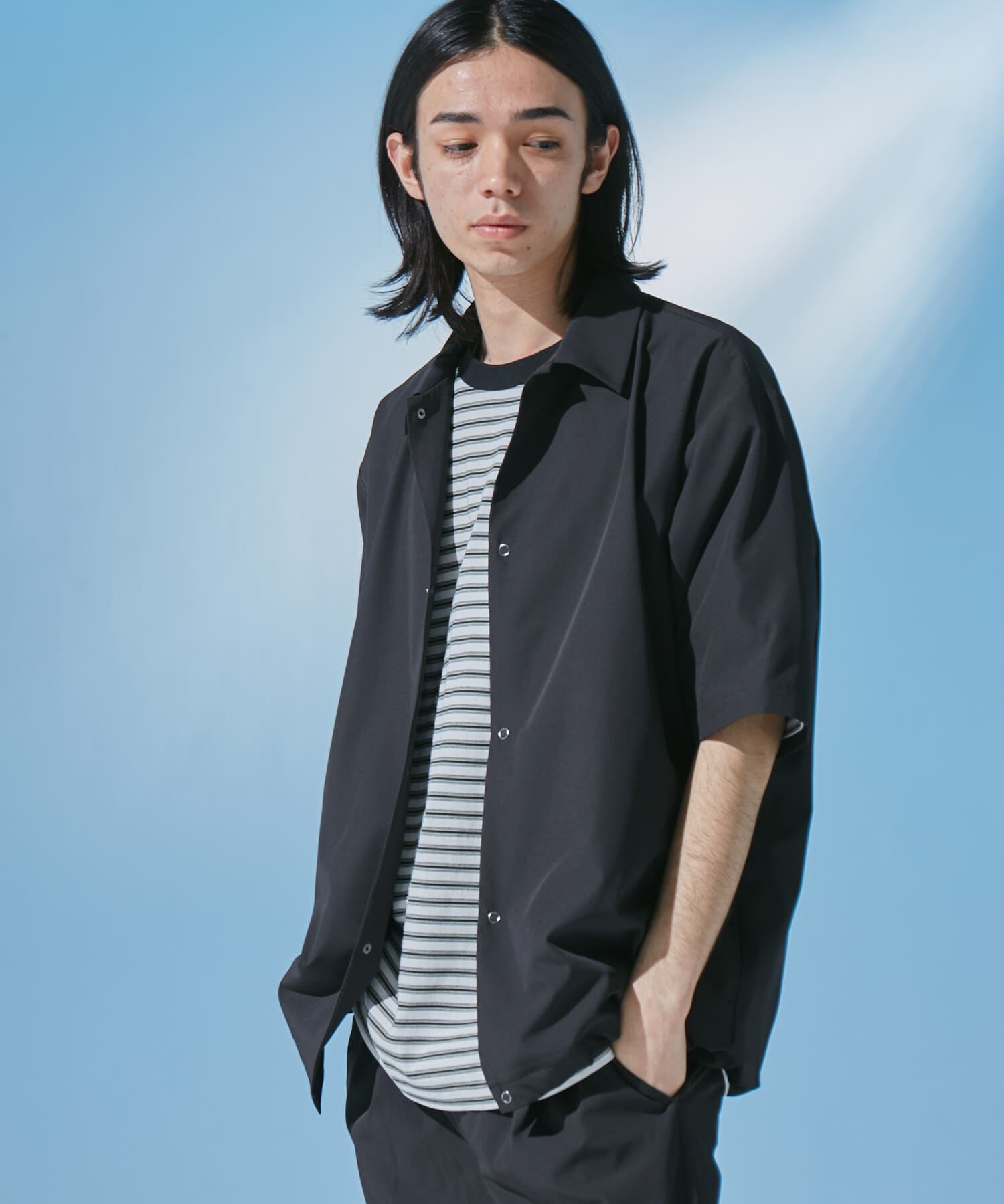 URBAN RESEARCH DOORS「『UR TECH』サマシェア ショートスリーブシャツカーディガン」|カーディガン|