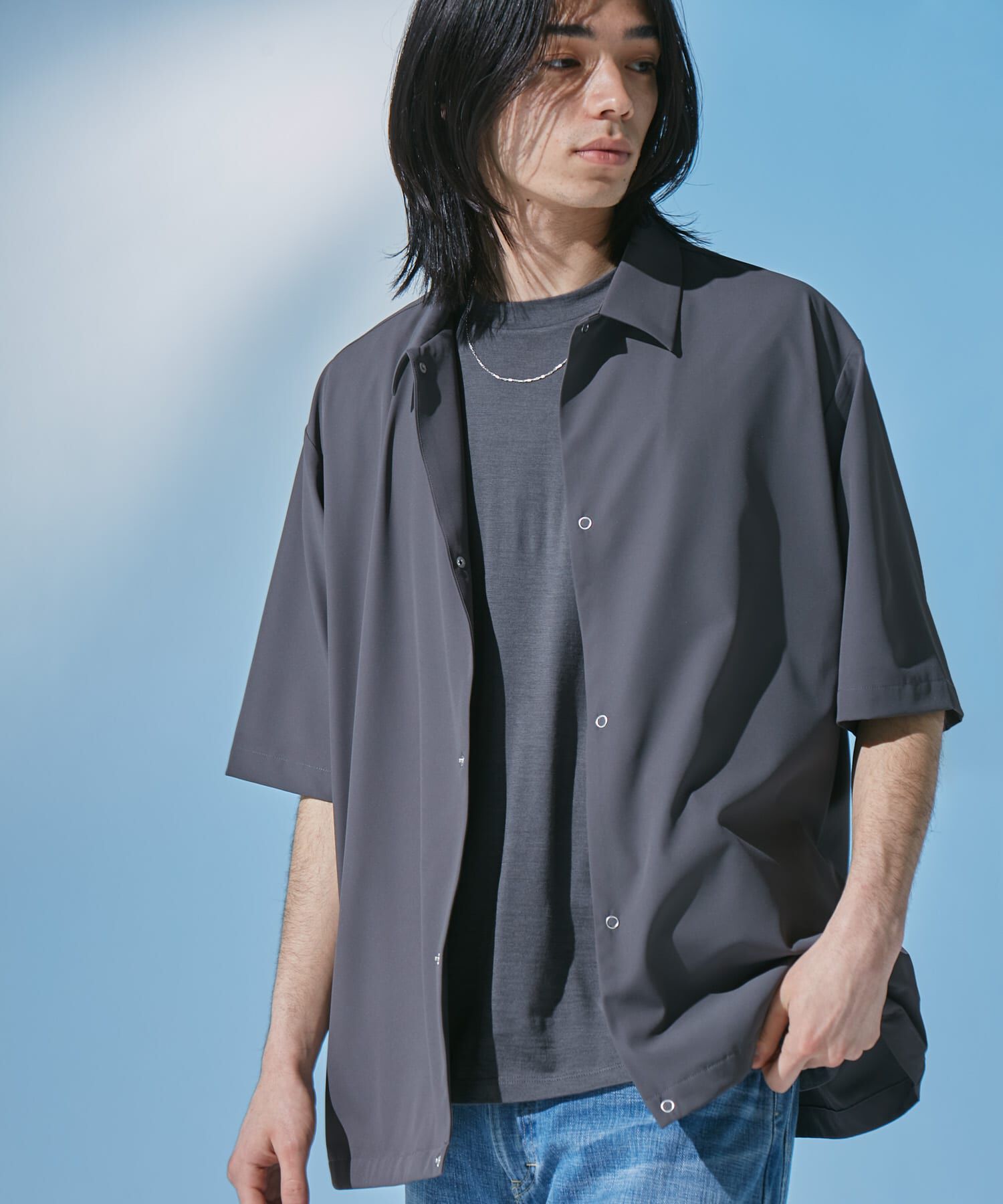 URBAN RESEARCH DOORS「『UR TECH』サマシェア ショートスリーブシャツカーディガン」|カーディガン|