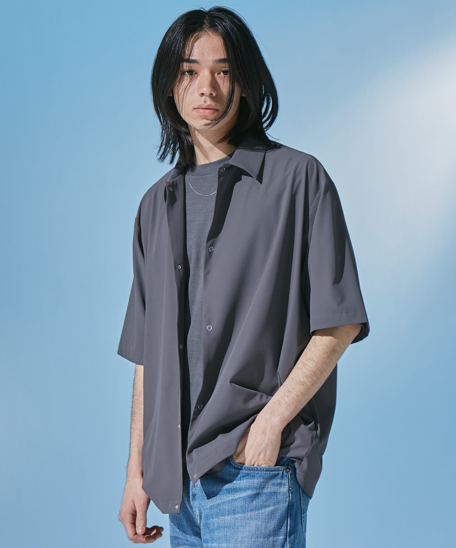 URBAN RESEARCH DOORS「『UR TECH』サマシェア ショートスリーブシャツカーディガン」|カーディガン|