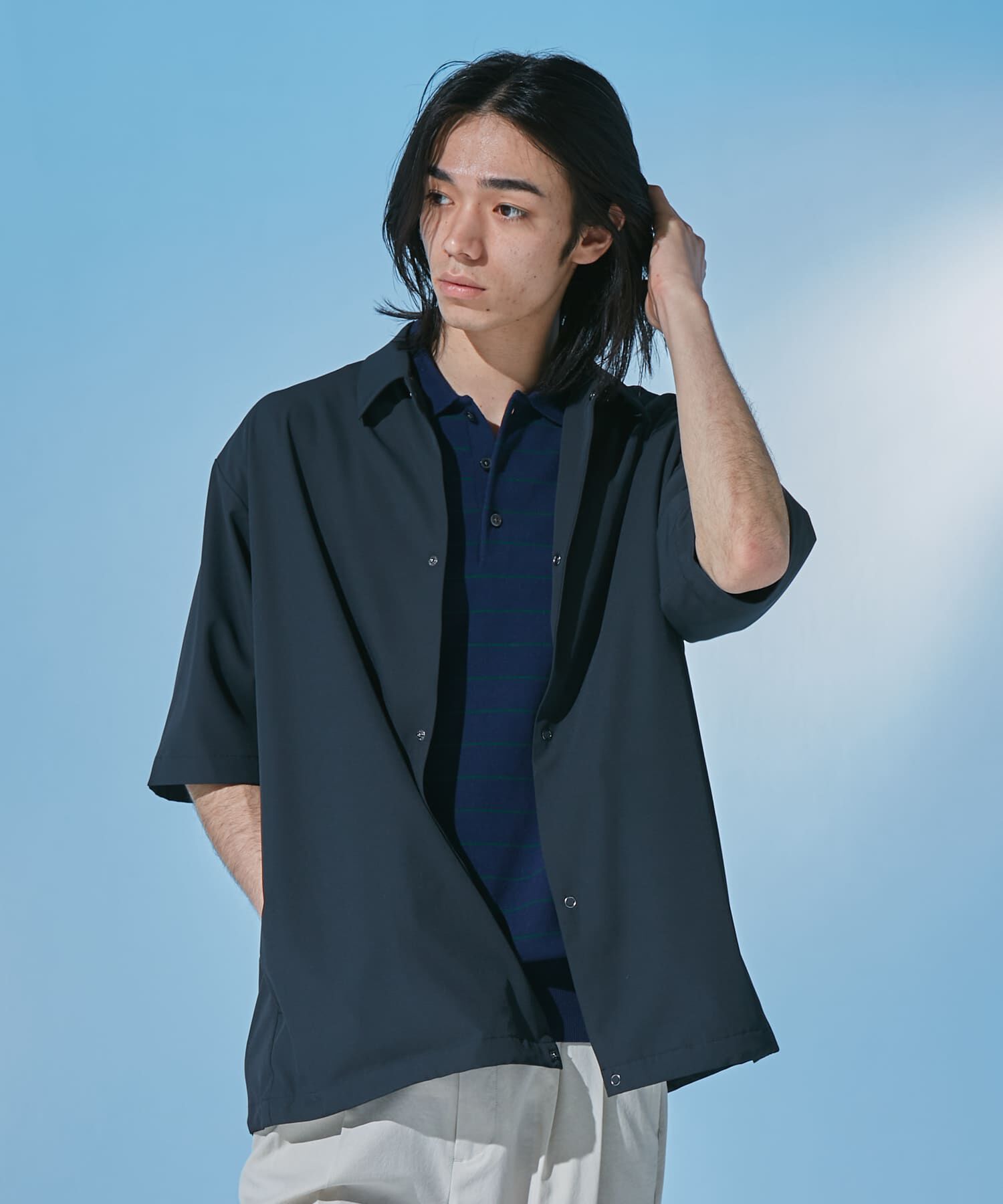 URBAN RESEARCH DOORS「『UR TECH』サマシェア ショートスリーブシャツカーディガン」|カーディガン|