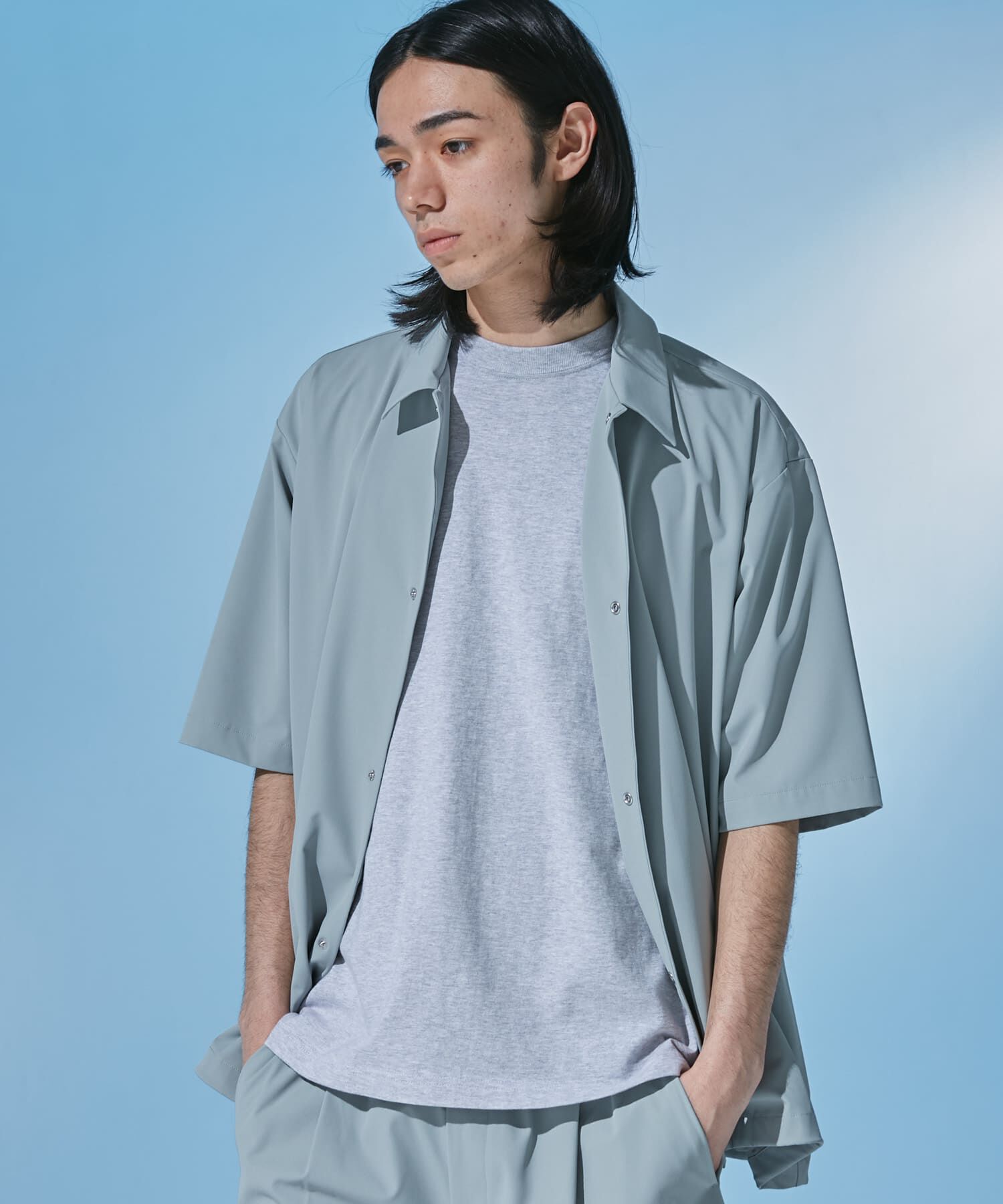 URBAN RESEARCH DOORS「『UR TECH』サマシェア ショートスリーブシャツカーディガン」|カーディガン|