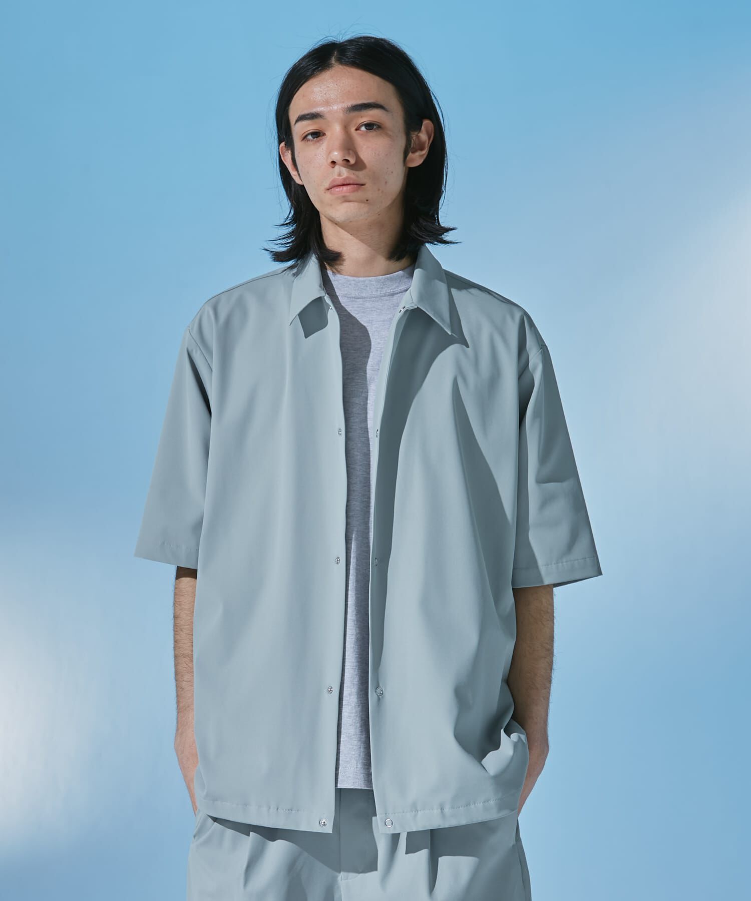 URBAN RESEARCH DOORS「『UR TECH』サマシェア ショートスリーブシャツカーディガン」|カーディガン|