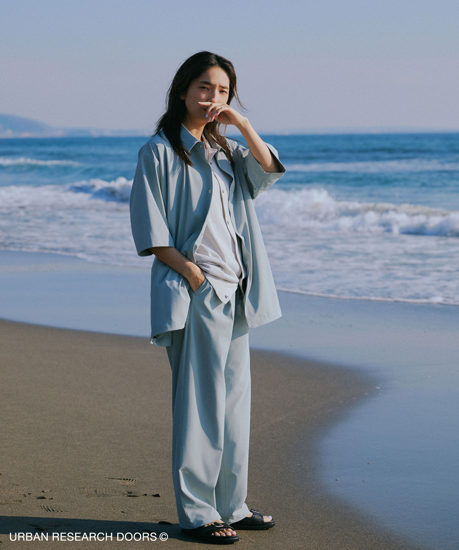 URBAN RESEARCH DOORS「『UR TECH』サマシェア イージートラウザー」|その他|グリーン