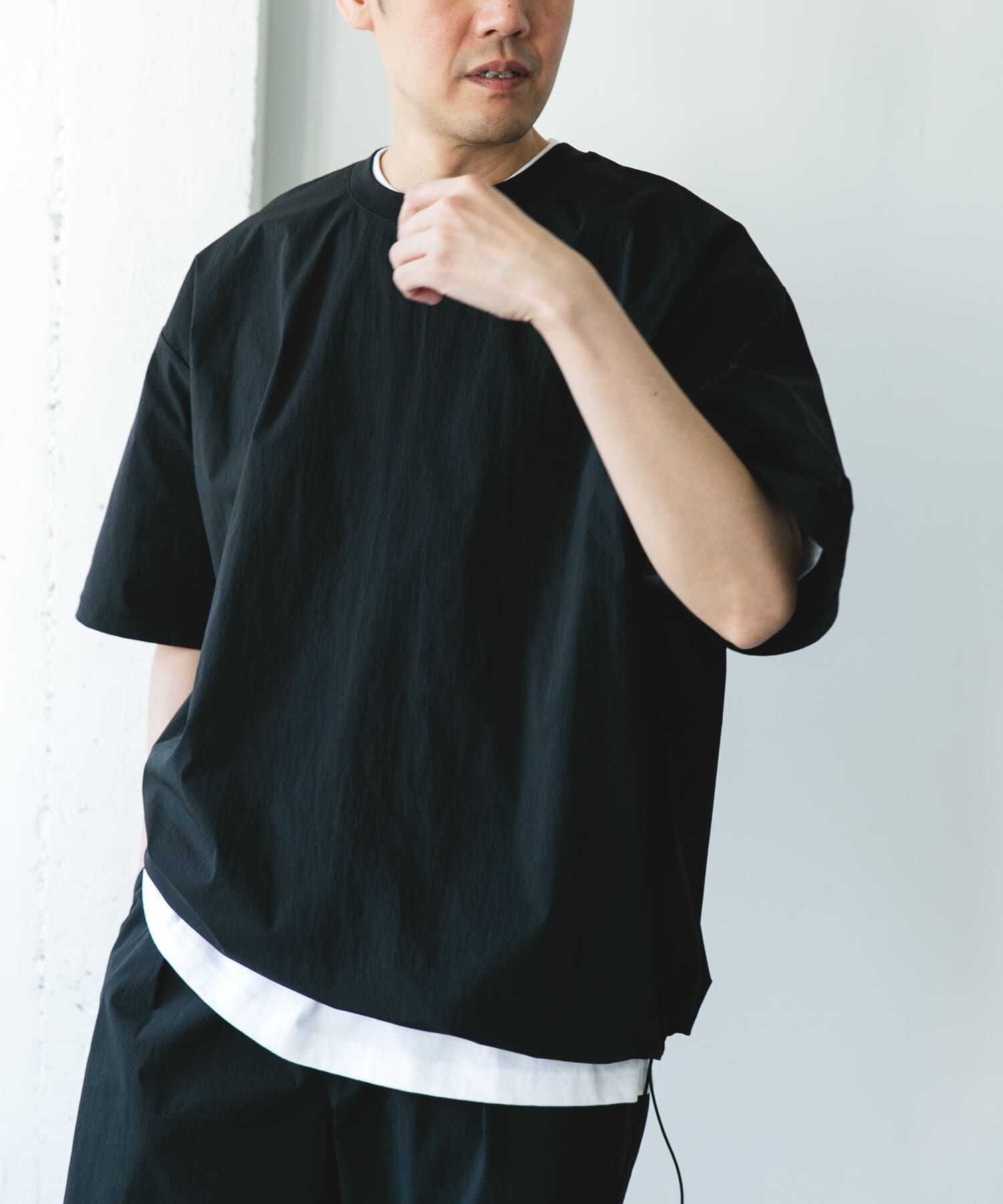 URBAN RESEARCH DOORS「『UVカット/接触冷感/吸水速乾』ストレッチクロス プルオーバー」|Tシャツ・カットソー|