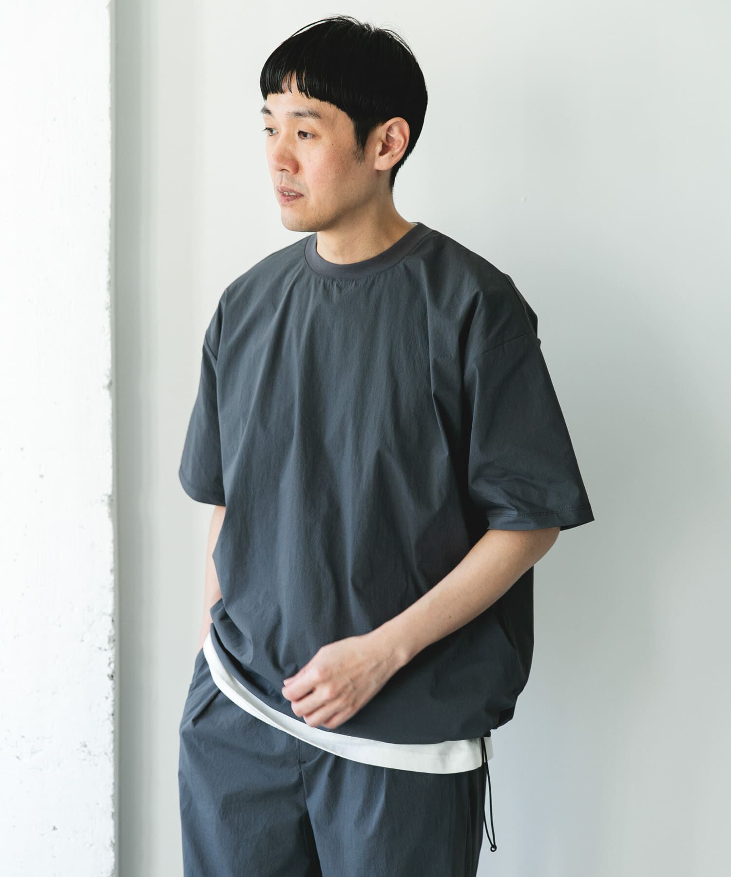 URBAN RESEARCH DOORS「『UVカット/接触冷感/吸水速乾』ストレッチクロス プルオーバー」|Tシャツ・カットソー|