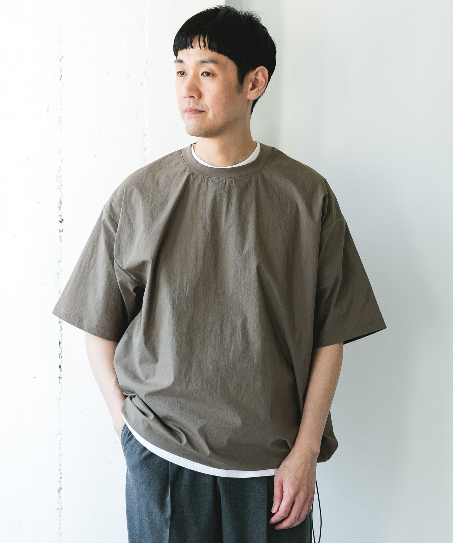 URBAN RESEARCH DOORS「『UVカット/接触冷感/吸水速乾』ストレッチクロス プルオーバー」|Tシャツ・カットソー|
