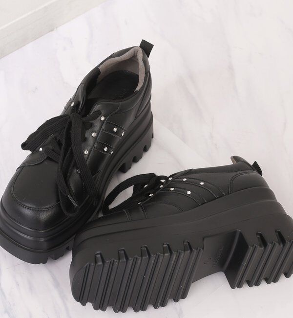  「【ピンク・ブラウン・ブラック】ビジュー付きトリプルソールスニーカー」|その他|