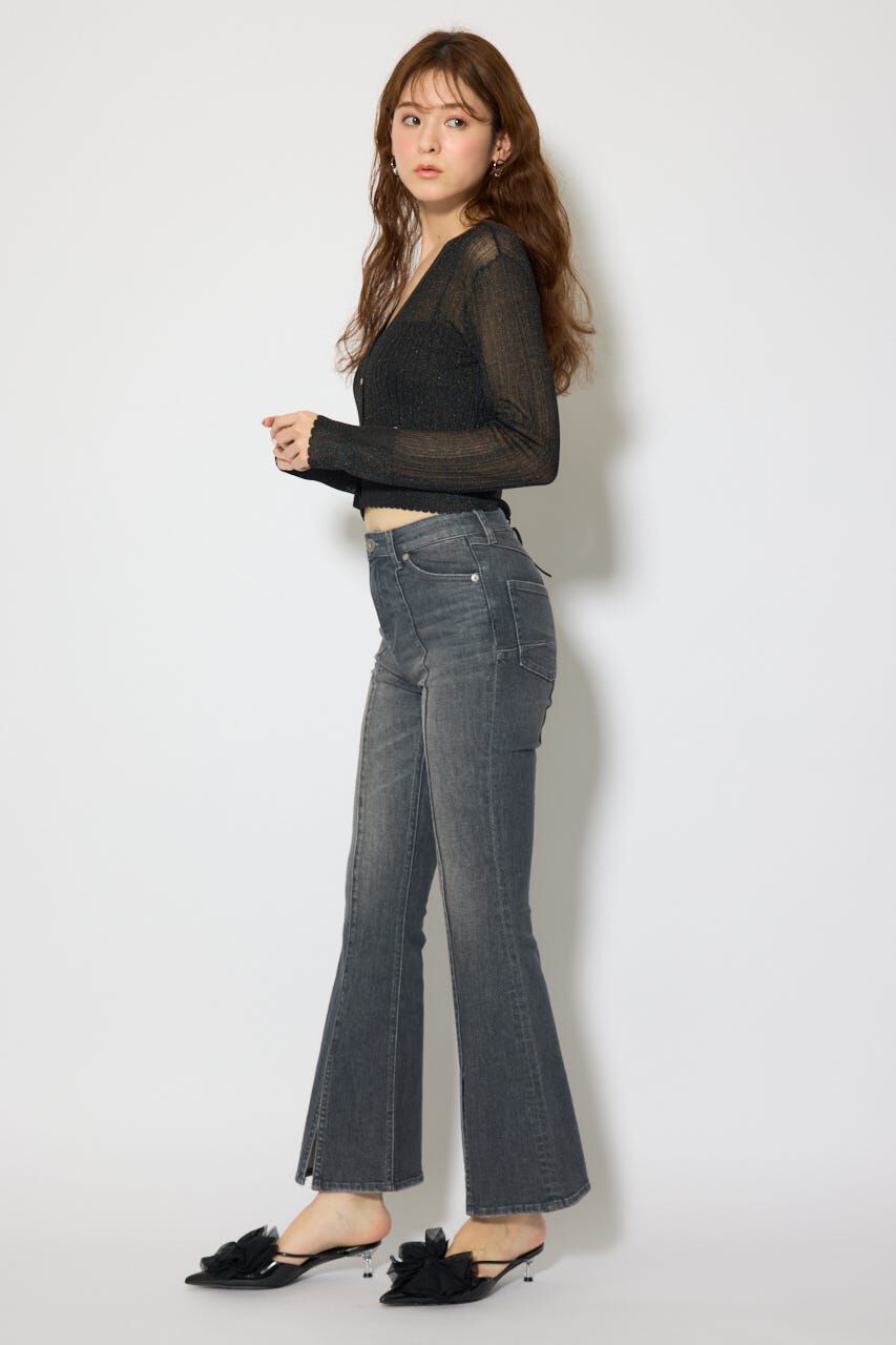 rienda「スカラップクロップドニットカーディガン」|カーディガン|