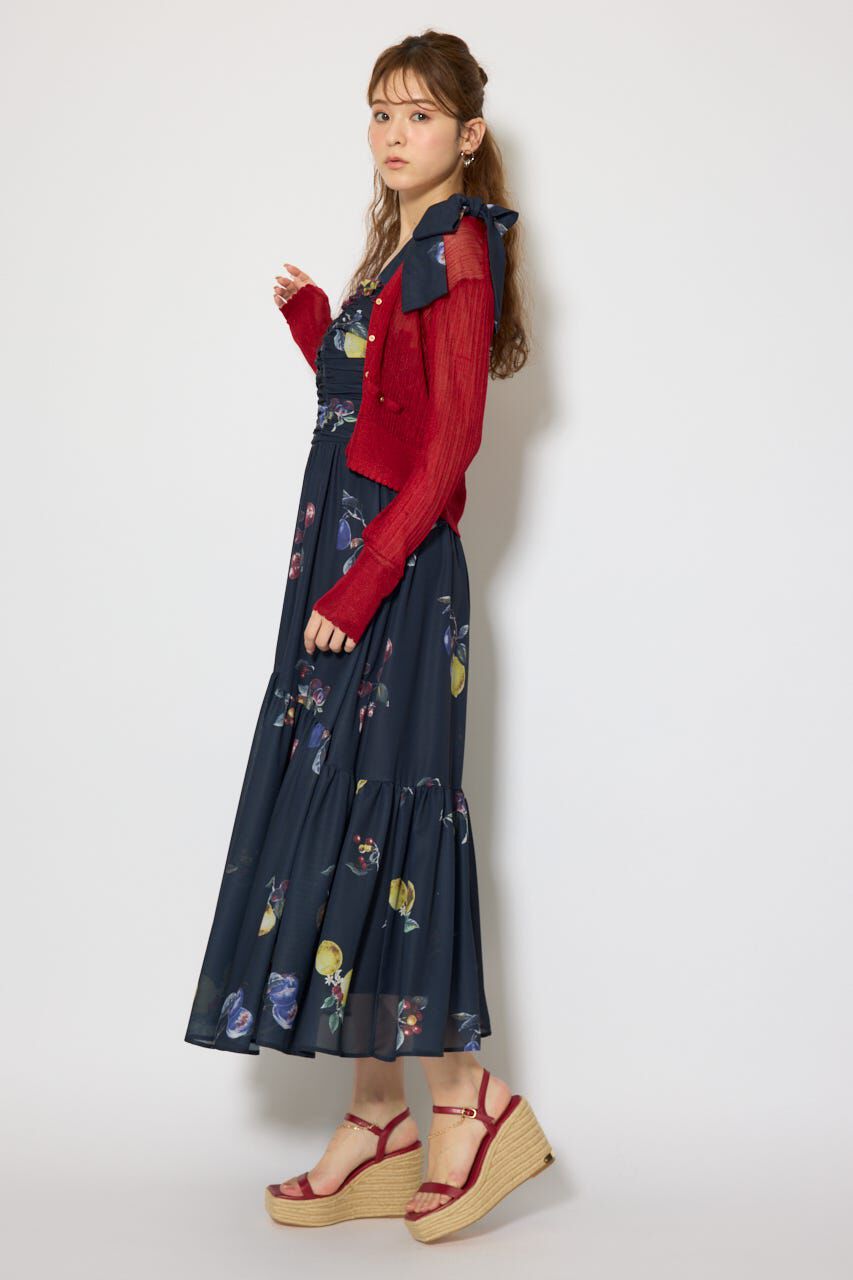 rienda「スカラップクロップドニットカーディガン」|カーディガン|