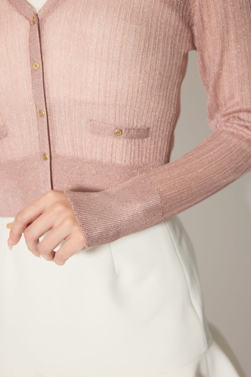 rienda「スカラップクロップドニットカーディガン」|カーディガン|