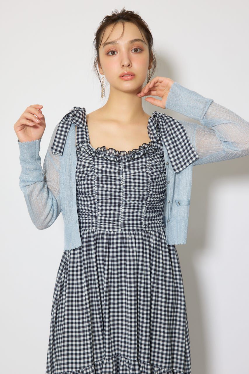 rienda「スカラップクロップドニットカーディガン」|カーディガン|