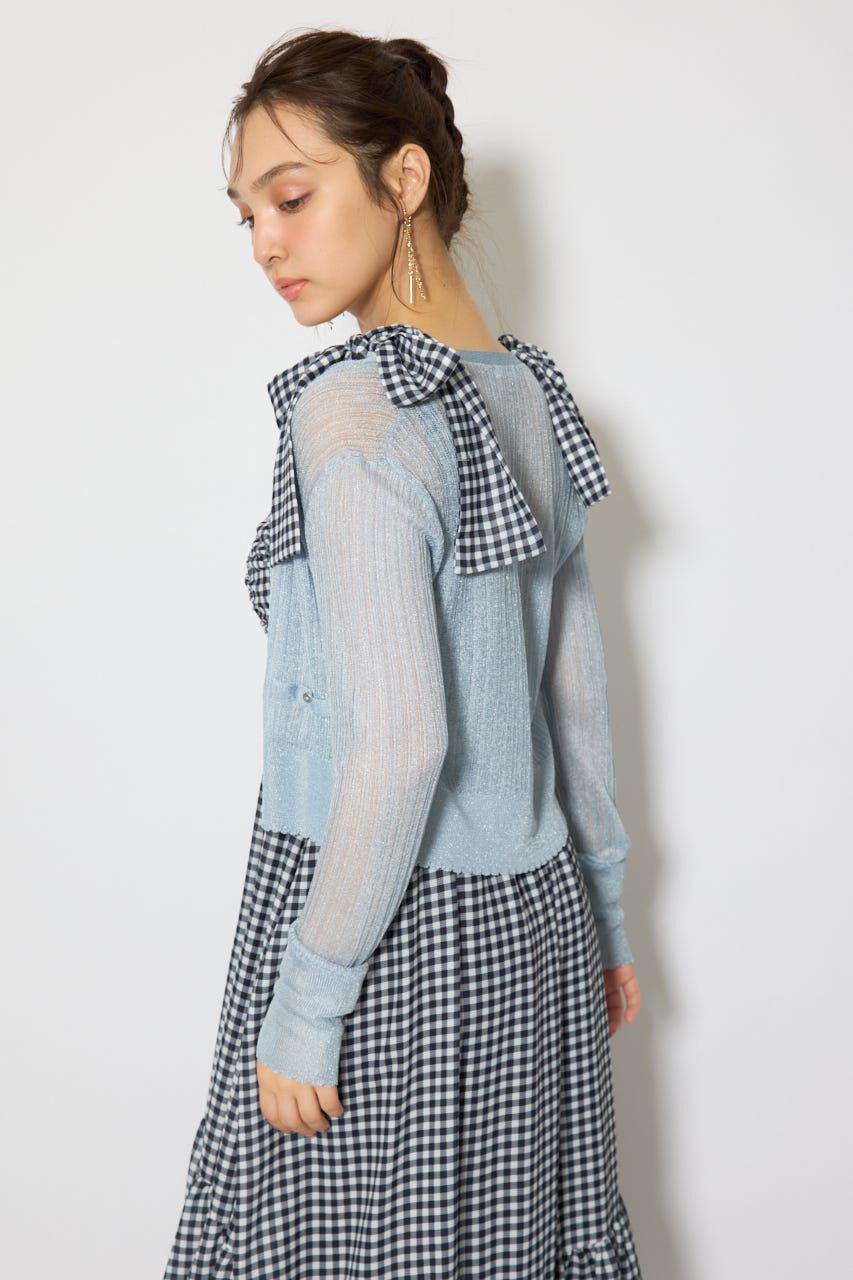 rienda「スカラップクロップドニットカーディガン」|カーディガン|