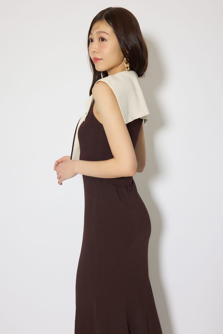 rienda「セーラーカラーニットマーメイドワンピース」|ワンピース|