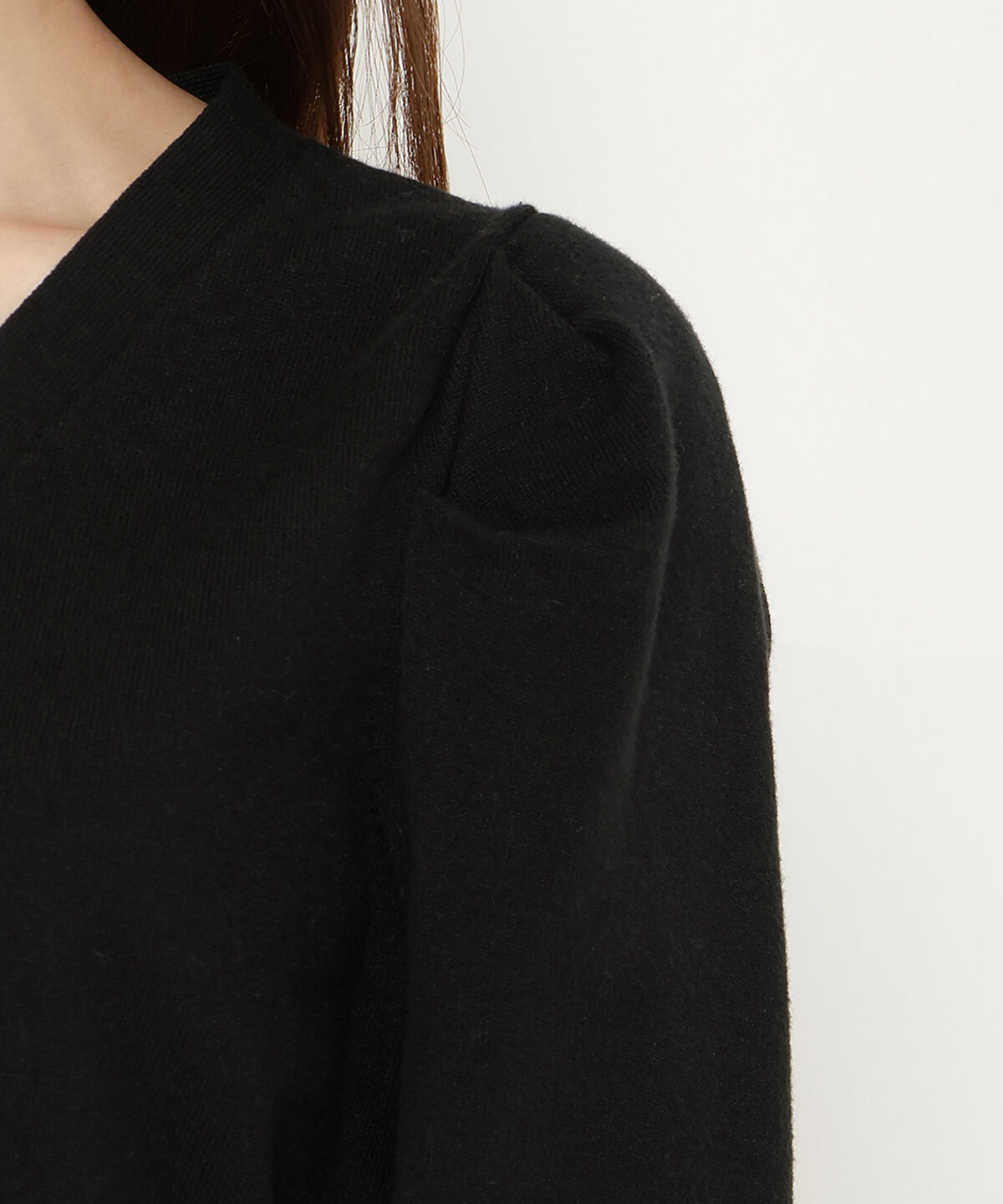 アンドクチュール「袖ギャザーVネックカーデプルオーバー」|カーディガン|