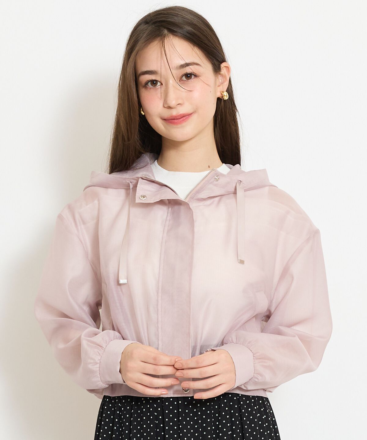 WILLSELECTION「シアーフードブルゾン」|ブルゾン・スタジャン|ピンク