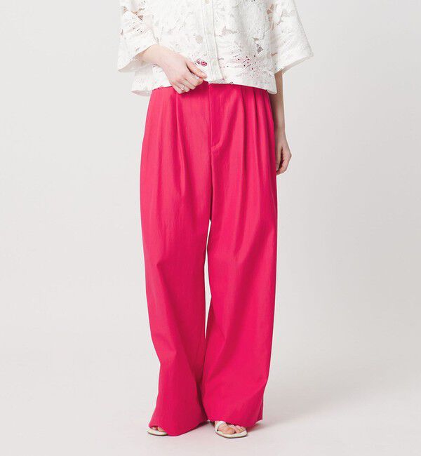 UNITED ARROWS「ツイル ダブルタック イージーパンツ」|チノ|PINK