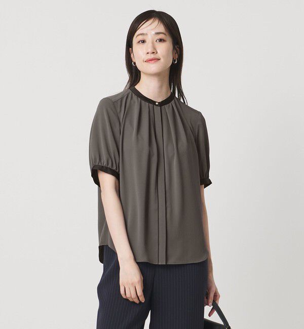 UNITED ARROWS「バイカラーパイピング ショートスリーブ ブラウス」|シャツ・ブラウス|