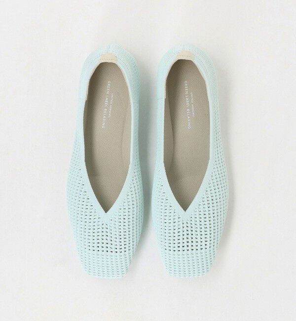 UNITED ARROWS green label relaxing「ウェルネスシアー スクエア V フラットシューズ / ニットシューズ」|ローファー|LIME