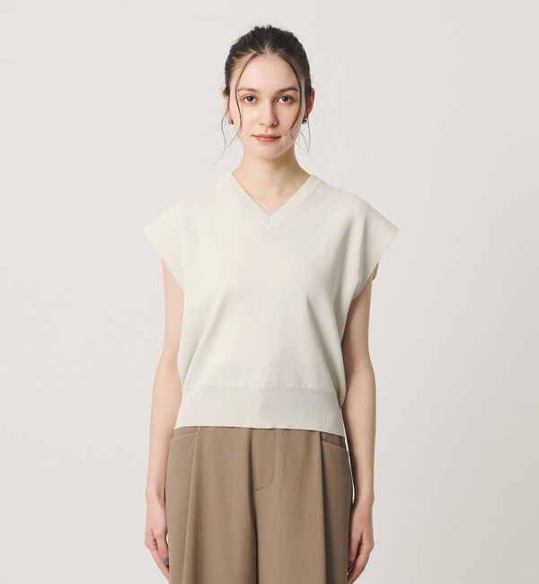 BEAUTY&YOUTH UNITED ARROWS「フルニードル フレンチスリーブ ニットプルオーバー ウォッシャブル」|ニット・セーター|