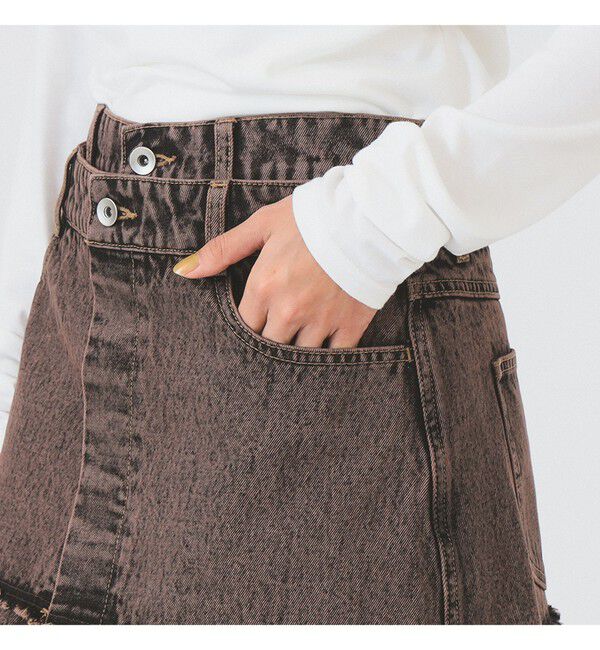 Ray BEAMS 「デニムスカート レイヤード パンツ」|デニム|