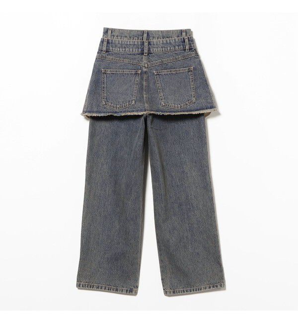 Ray BEAMS 「デニムスカート レイヤード パンツ」|デニム|
