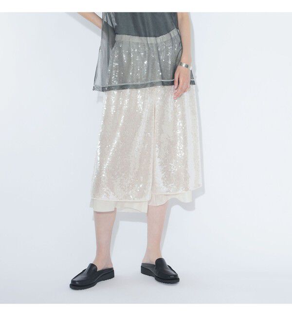 BEAMSBOY「maturely / スパンコール ハーフ パンツ」|その他|IVORY