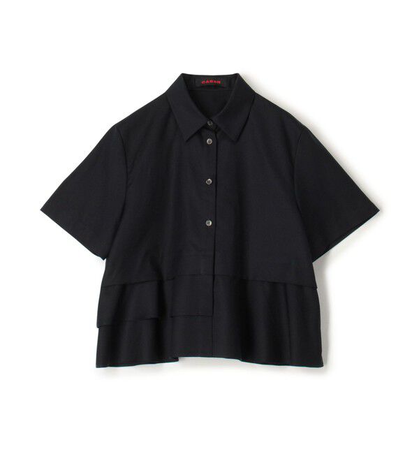 CABaN「タイプライターダブルクロス アシンメトリックフリルシャツ」|シャツ・ブラウス|69 ネイビー