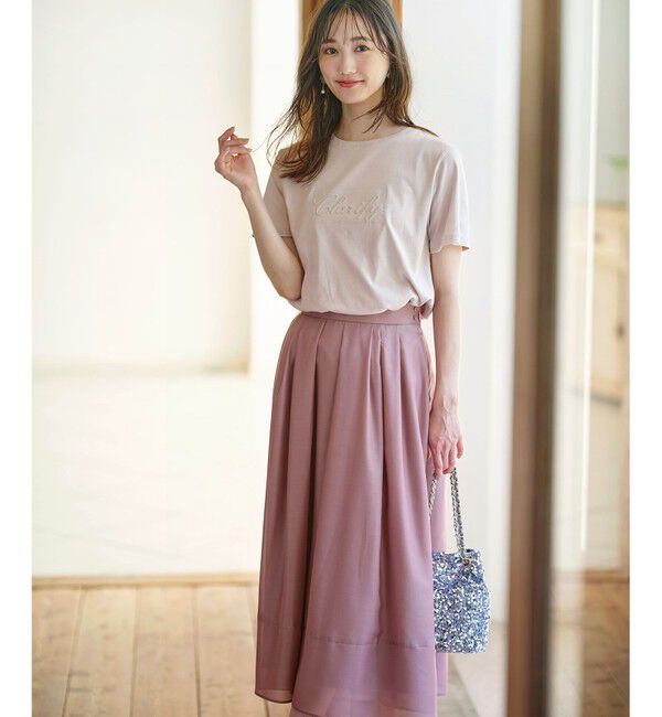 any SiS「【洗える】シアーチンツタック スカート」|スカート|