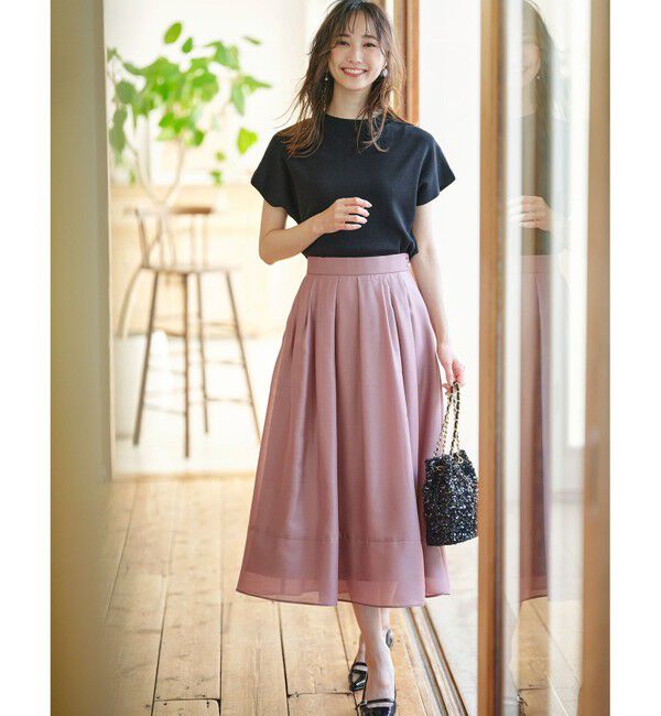 any SiS「【洗える】シアーチンツタック スカート」|スカート|