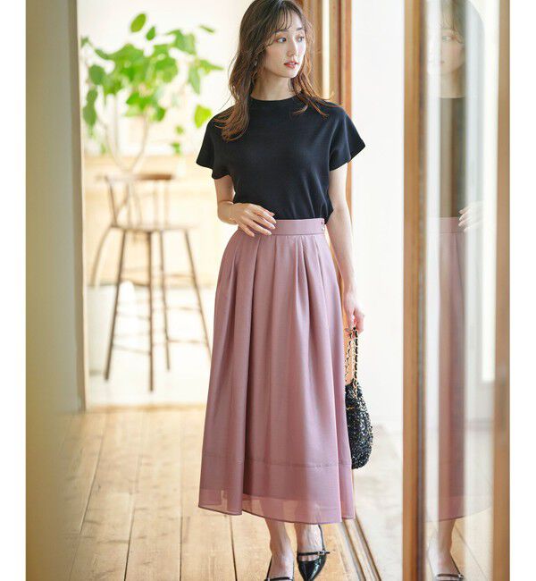 any SiS「【洗える】シアーチンツタック スカート」|スカート|