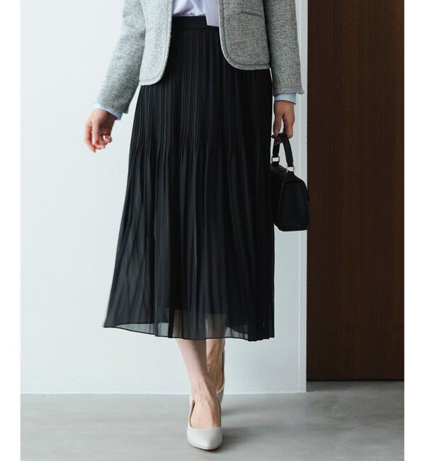 ANY SIS「シャイニープリーツ スカート」|スカート|ブラック